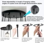 Long Chandelier for High Ceilings Modern Crystal Long Pendant Light Raindrop Drop Lamp Hanging Flush Mount Chandelier Ceiling Light for Staircase Foyer Living Room Entryway 6 Lights - Image 9