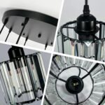 Long Chandelier for High Ceilings Modern Crystal Long Pendant Light Raindrop Drop Lamp Hanging Flush Mount Chandelier Ceiling Light for Staircase Foyer Living Room Entryway 6 Lights - Image 10