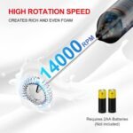 Bonsenkitchen Powerful Milk Frother for Coffee, Fast Handheld Drink Mixer with Stainless Steel Whisk, Battery Operated Hand Frother Stirrer Wand-Black - Image 3