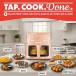 Gourmia 8 Qt Air Fryer, 8 Presets with Digital Display, FryForce 360° Technology, Easy View Window & Interior Light, Dishwasher Safe Basket, Peach - Image 3