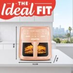 Gourmia 8 Qt Air Fryer, 8 Presets with Digital Display, FryForce 360° Technology, Easy View Window & Interior Light, Dishwasher Safe Basket, Peach - Image 9