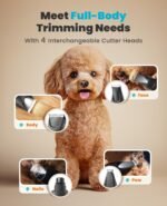 oneisall Professional Dog Grooming Kit at Home: All-in-One Quiet Clippers & Nail Grinder with LED Light, 2000mAh Cordless Dog Shaver, Safe Poodle Grooming Kit for Paws, Face, Ears & Body - Image 3