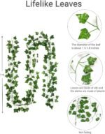 Fake Vines for Room Decor(12 Pack 84 Feet) Aesthetic Artificial Plant Ivy Leaves Hanging Greenery Garlands for Home Bedroom Wall Wedding Party Decor - Image 3