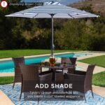Best Choice Products 5-Piece Indoor Outdoor Wicker Dining Set Furniture for Patio, Backyard w/Square Glass Tabletop, Umbrella Cutout, 4 Chairs - Gray - Image 6