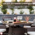 Best Choice Products 5-Piece Indoor Outdoor Wicker Dining Set Furniture for Patio, Backyard w/Square Glass Tabletop, Umbrella Cutout, 4 Chairs - Gray - Image 7