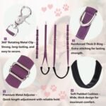 Dog Grooming Belly Straps Belly Band & Loop Extension Set - Adjustable & Comfortable Grooming Tools for Pet Grooming Tables Arms and All Dog Breeds (Purple) - Image 4