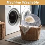 Dog Beds for Small Dogs, Cat Bed Cave, Washable Cute Cat Bed, Cozy Nook Pet Bed for Dogs or Cats, Anti-Slip Puppy Bed Fits up to 22 lbs Pets(Grey, 24" x 24") - Image 4