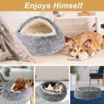 Dog Beds for Small Dogs, Cat Bed Cave, Washable Cute Cat Bed, Cozy Nook Pet Bed for Dogs or Cats, Anti-Slip Puppy Bed Fits up to 22 lbs Pets(Grey, 24" x 24") - Image 8