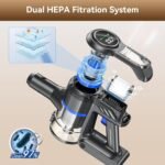 DREAME J30-W Cordless Vacuum Cleaner, 450W Powerful Suction, 65Min Runtime, LED Headlights, HEPA Filtration, Detachable Battery, Stick Vacuum Cleaner for Pet Hair & Hard Floor - Image 7