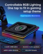 llano V12 RGB Laptop Cooling Pad, Gaming Laptop Cooler, Laptop Cooling Fan Stand with 5.5 Inch Powerful Turbofan, for 15.6-19in Laptop, Adjustable Speed, Touch Control, LCD Screen, Black (RGB) - Image 4