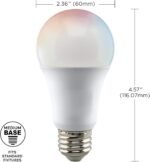 Satco S11253 Starfish 9.5-Watt A19 WiFi Smart LED Color-Changing Light Bulb, Works with Siri, Alexa, Google Assistant, SmartThings, 2700K-5000K, 800 Lumens, 2-Pack - Image 3