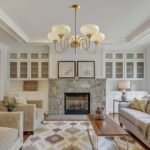 Vintage Glass Dining Chandelier 5 Light Antique Brass Chandelier Light Fixtures Mid Century Modern Sputnik Ceiling Light Fixture Large Gold Globe Pendant Light for Living Room - Image 7