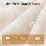 Furnimart Modern Small 3-Seater Sofa Set with Storage Ottoman, Compact Couch for Small Space, Chenille Fabric, Solid Wood Frame, Side Pocket & Storage Footstool, Living Room, Apartment(Beige) - Image 6