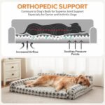 FURTIME Orthopedic Dog Beds Large Sized Dog, XL Washable Memory Foam Pet Couch Bed with Removable Washable Cover, Non-Slip Bottom with Bolster Sides, Grey - Image 3