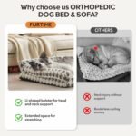 FURTIME Orthopedic Dog Beds Large Sized Dog, XL Washable Memory Foam Pet Couch Bed with Removable Washable Cover, Non-Slip Bottom with Bolster Sides, Grey - Image 4