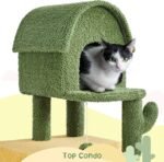 Yaheetech Cactus Cat Tree, Large Cat Tree for Indoor Cats, Multi-Level Cat Tower with 2 Large Condo, Scratching Posts, 2 Acrylic Clear Bowls and Dangling Balls, 68.5in - Image 5
