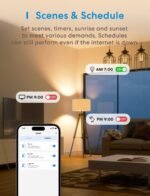 meross Smart Plug Power Strip, WiFi Flat Outlet 15A Compatible with Apple HomeKit, Siri, Alexa, Google Assistant & SmartThings, with 4 AC Outlets & 4 USB Ports, 6 Feet Surge Protector Extender - Image 6