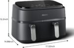 Philips Dual Basket Air Fryer 3000 Series — 8-in-1 functions, 9.5 Quarts, 2 Drawers, Auto-sync Cooking Time, 90% Less Fat, Rapid Air Technology, HomeID Recipe App, Dishwasher Safe, Black (NA351/00) - Image 3