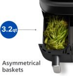 Philips Dual Basket Air Fryer 3000 Series — 8-in-1 functions, 9.5 Quarts, 2 Drawers, Auto-sync Cooking Time, 90% Less Fat, Rapid Air Technology, HomeID Recipe App, Dishwasher Safe, Black (NA351/00) - Image 4