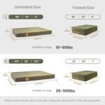 Laifug Foldable Waterproof Dog Bed for Large Dogs - Outdoor Orthopedic Dog Bed with Washable Removable Cover, Pet Mattress with Handles, Army Green, (36 x 27 x 3.5, inches) - Image 3