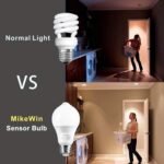 MikeWin Motion Sensor Light Bulbs Outdoor 4 Packs 13W(100W Equivalent) Security LED Bulb, Indoor E26, A19, 5000K Daylight Dusk to Dawn Bulb for Garage Front Door Porch Stairs Hallway - Image 5