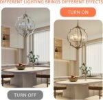 Brushed Nickel Chandelier Large 4-Light Modern Farmhouse Pendant Lighting Fixtures for Dining Room Living Room Bedroom Kitchen Island Home Office - Image 5