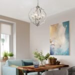 Brushed Nickel Chandelier Large 4-Light Modern Farmhouse Pendant Lighting Fixtures for Dining Room Living Room Bedroom Kitchen Island Home Office - Image 7