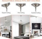 Brushed Nickel Chandelier Large 4-Light Modern Farmhouse Pendant Lighting Fixtures for Dining Room Living Room Bedroom Kitchen Island Home Office - Image 8