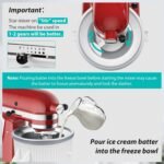 Ice Cream Maker Attachment for KitchenAid Stand Mixer, Ice Cream Bowl Compatible with 4.5Qt and Larger Stand Mixers, Ice Cream & Sorbet Gelato Maker Attachment, 2 Quart, White - Image 5