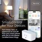 D-Link PM-01M Wi-Fi Smart Plug, Aquila PRO AI & Matter Supported, Compact Design, 15A/1800W Max, Energy Monitoring, Easy Bluetooth Setup, Works with Alexa & Google Home, Flame-Retardant, UL Certified - Image 8