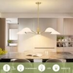 MEXO Modern Glass Chandeliers, Sputnik Chandelier Gold Pendant Lighting Fixture Glass Shade Ceiling Light for Dining Room Kitchen Island - Image 3