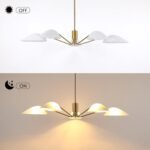 MEXO Modern Glass Chandeliers, Sputnik Chandelier Gold Pendant Lighting Fixture Glass Shade Ceiling Light for Dining Room Kitchen Island - Image 4