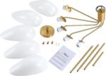 MEXO Modern Glass Chandeliers, Sputnik Chandelier Gold Pendant Lighting Fixture Glass Shade Ceiling Light for Dining Room Kitchen Island - Image 5
