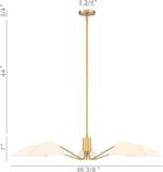 MEXO Modern Glass Chandeliers, Sputnik Chandelier Gold Pendant Lighting Fixture Glass Shade Ceiling Light for Dining Room Kitchen Island - Image 6