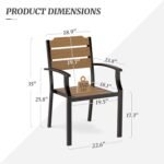 Outdoor Dining Chairs, Patio Dining Chairs, HDPS All-Weather Material Outdoor Chairs, Patio Chairs Set of 4 for Patio, Lawn, Garden, Indoor and Backyard, Brown-Oil Printed - Image 4
