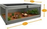 Tortoise Habitat Indoor,Outdoor Reptile Enclosure,Wooden Tortoise House Outdoor,Tortoises Enclosure Indoor (Grey) - Image 3