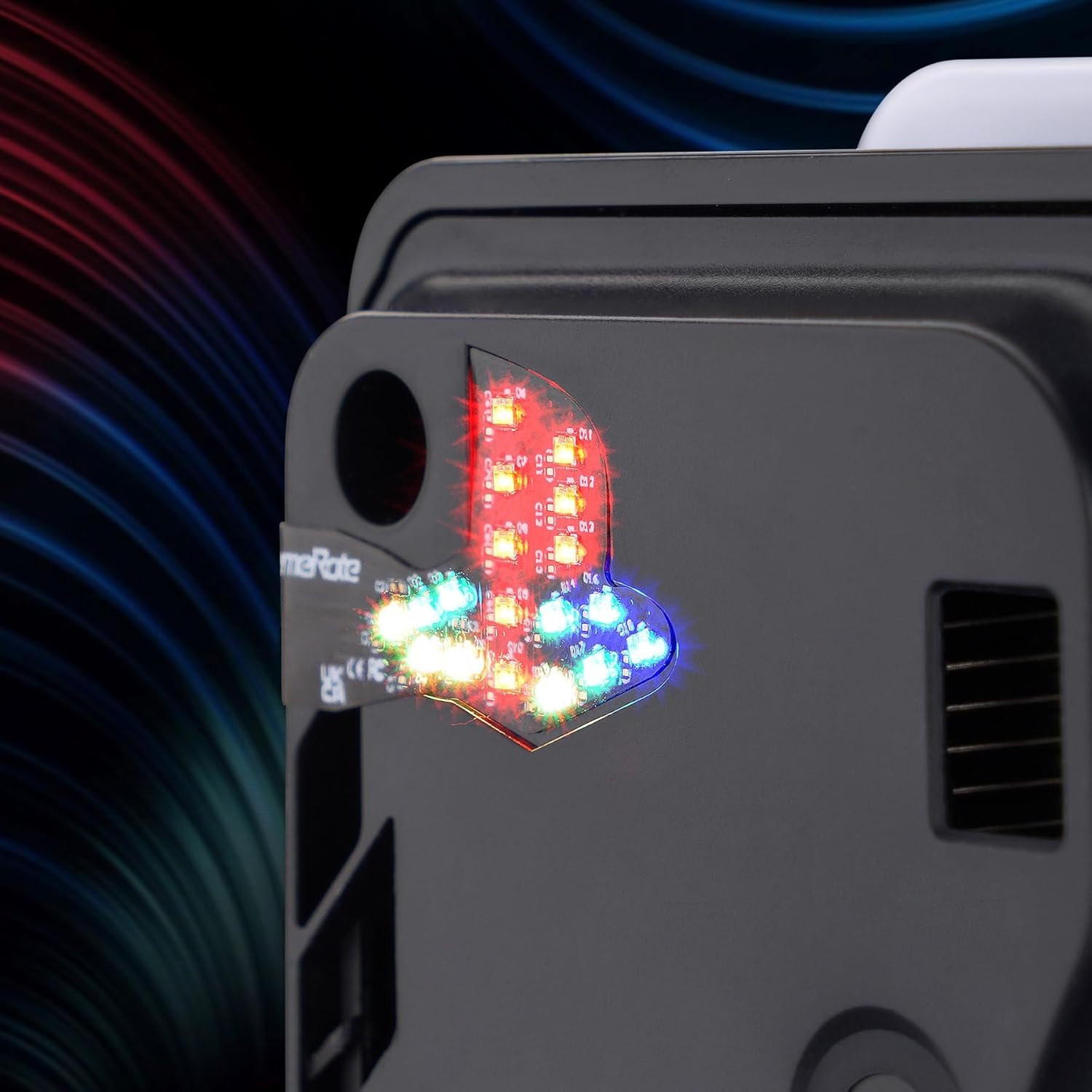 eXtremeRate 7 Colors 40 Effects RGB Rainbow Logo LED Kit for PS5 Slim/Pro Console, Illuminated Lighting Decoration Logo LED Board for PS5 Slim/Pro Disc & Digital Console - Image 3