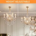 Luxurious K9 Crystal Chandelier for Living Room & Bedroom – Elegant Modern Ceiling Light, Adjustable Height, Energy-Efficient LED (7 Lights E12 Bulbs) - Image 5