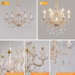 Luxurious K9 Crystal Chandelier for Living Room & Bedroom – Elegant Modern Ceiling Light, Adjustable Height, Energy-Efficient LED (7 Lights E12 Bulbs) - Image 6