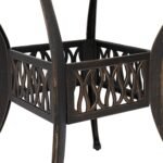 VINGLI 5 Pieces Outdoor Patio Dining Set, Cast Aluminium Patio Furniture Set with 4 Chairs and 1 Umbrella Table for Yard, Garden, Porch and Poolside, Bronze - Image 5