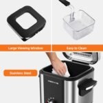 Electric Deep Fryer, 1.5 Liters Oil Capacity, Small Deep Fryer with Basket, Cool Touch Sides, Nonstick - Image 4