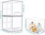 Vtopmart 4 Pack Stackable Storage Drawers, 6.6''Tall Acrylic Bathroom Makeup Organizers,Clear Plastic Drawers For Vanity, Undersink, Kitchen Cabinet,Pantry Organization and Storage - Image 4