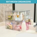 Vtopmart 4 Pack Stackable Storage Drawers, 6.6''Tall Acrylic Bathroom Makeup Organizers,Clear Plastic Drawers For Vanity, Undersink, Kitchen Cabinet,Pantry Organization and Storage - Image 6
