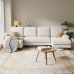 DUMOS Sectional Couches for Living Room, U Shaped Couch with Double Chaise Lounge, Modern Chenille Fabric 4-Seat Couch with Removable Pillows for Apartment/Small Space, Beige - Image 3