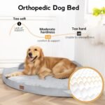 Large Dog Bed - XL Orthopedic Egg-Crate Memory Foam Dog Beds with Removable Washable Cover, Waterproof Pet Beds with Non-Slip Bottom, Grey - Image 3