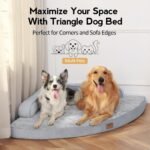 Large Dog Bed - XL Orthopedic Egg-Crate Memory Foam Dog Beds with Removable Washable Cover, Waterproof Pet Beds with Non-Slip Bottom, Grey - Image 5