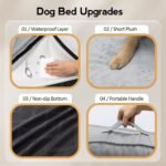 Large Dog Bed - XL Orthopedic Egg-Crate Memory Foam Dog Beds with Removable Washable Cover, Waterproof Pet Beds with Non-Slip Bottom, Grey - Image 6