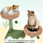 Yaheetech Cactus Cat Tree, 66?H Cat Tower for Indoor Cats, Multi-Level Cat Tree with Large Condos & Ramp, Pet Play House with Padded Perch, Platforms, Basket & Hanging Ball, Green/Brown - Image 4