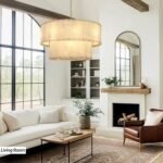 Alabaster Chandelier,D32in Spanish Marble Round Alabaster Chandelier 2 Tiers,Modern Living Room Alabaster Chandeliers, Adjustable Gold Chandeliers for Dining Room,Bedroom,Bathroom,Entryway - Image 3