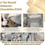 Alabaster Chandelier,D32in Spanish Marble Round Alabaster Chandelier 2 Tiers,Modern Living Room Alabaster Chandeliers, Adjustable Gold Chandeliers for Dining Room,Bedroom,Bathroom,Entryway - Image 7